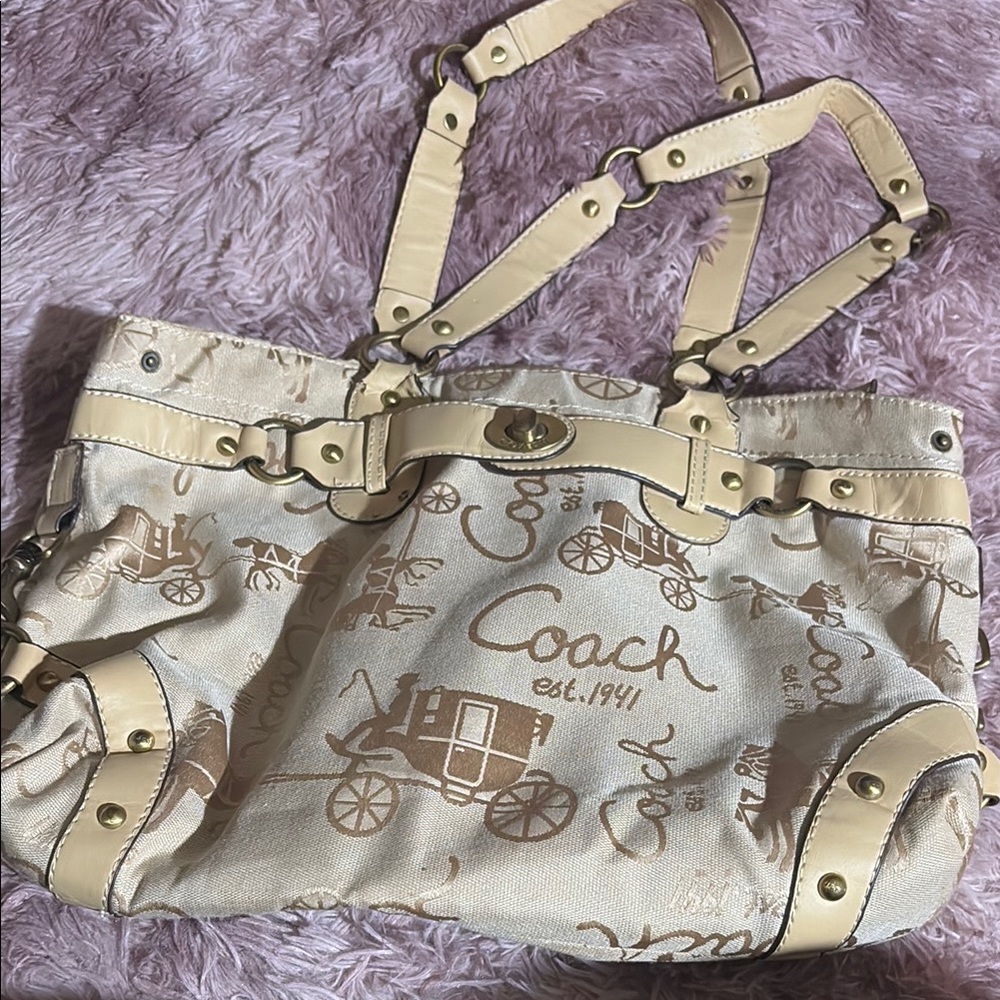 Coach Beige and Brown Women's Bag